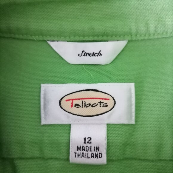 Talbots Womens Light Green 3/4 Sleeve Stretch Button Up Denim Jacket Size 12 - Picture 5 of 6